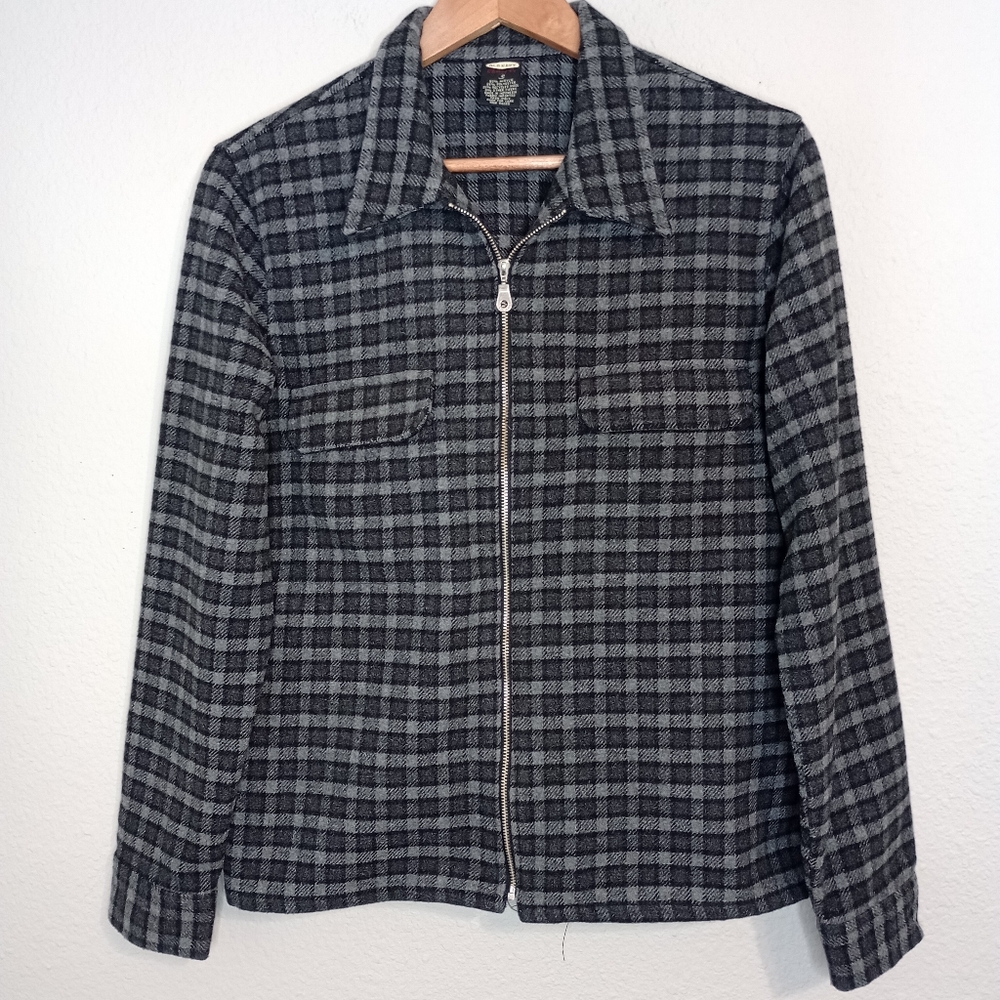 Vintage old Navy wool blend full zip plaid shacket
